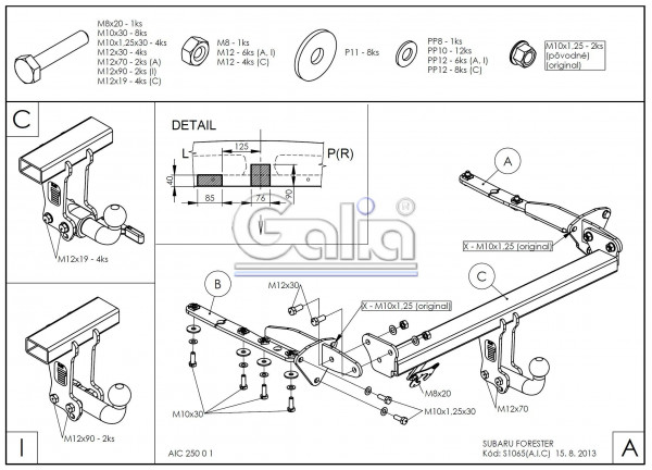 Hak holowniczy + moduł Subaru Forester 2013-2019