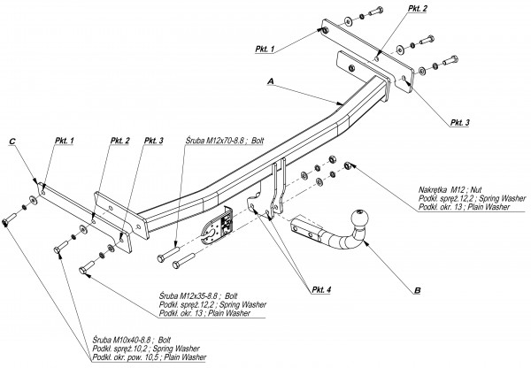 Hak holowniczy + moduł AUDI A3 2003-2012