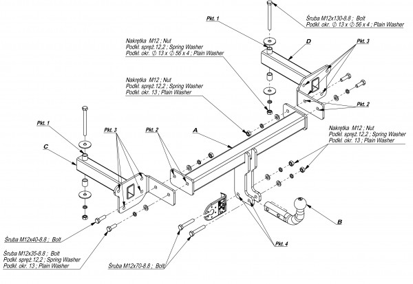 Hak holowniczy + moduł Subaru Tribeca 2006-2014